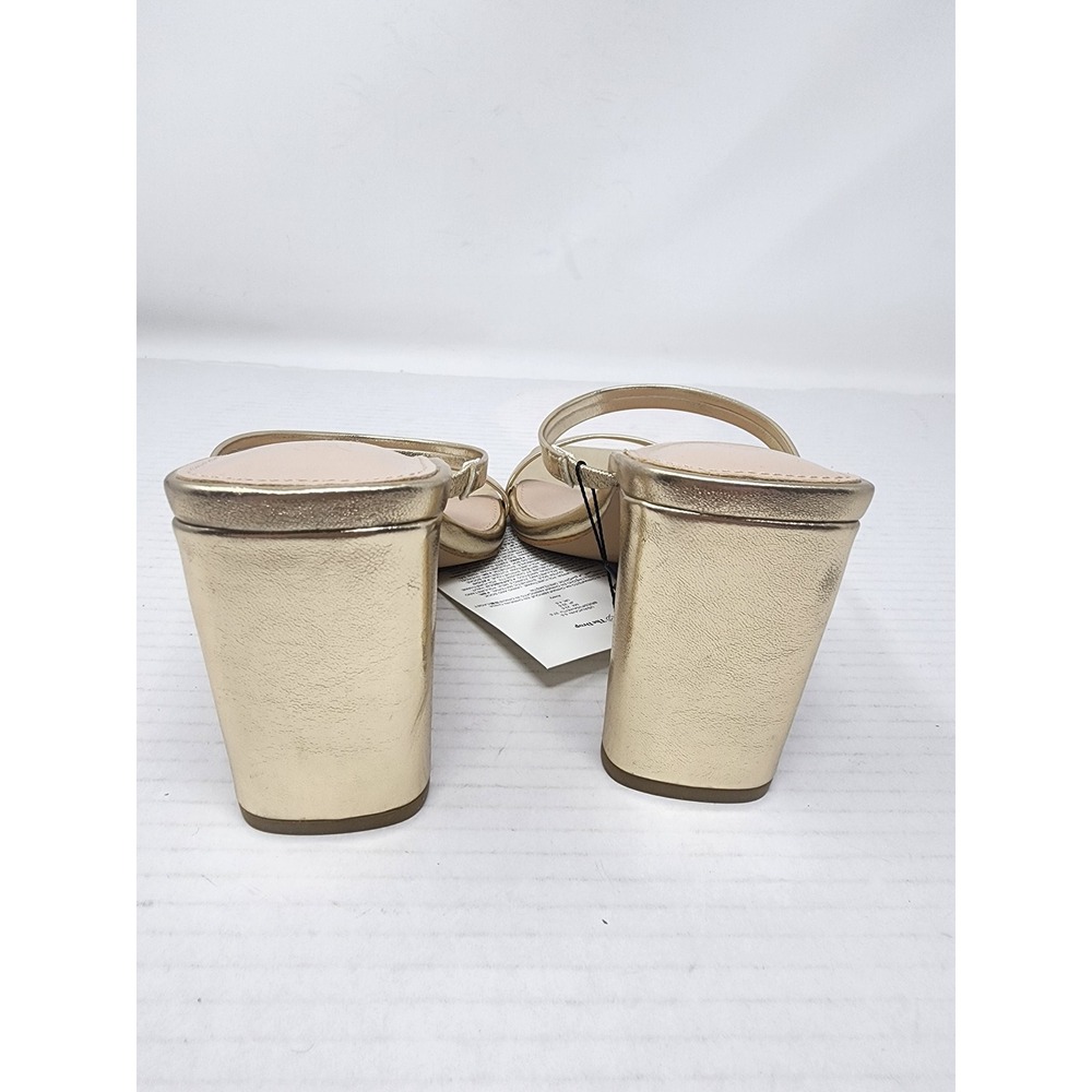 The Drop Avery Women's Gold Metallic Square Toe Block Mules Sandals Size 6.5 - Picture 9 of 11